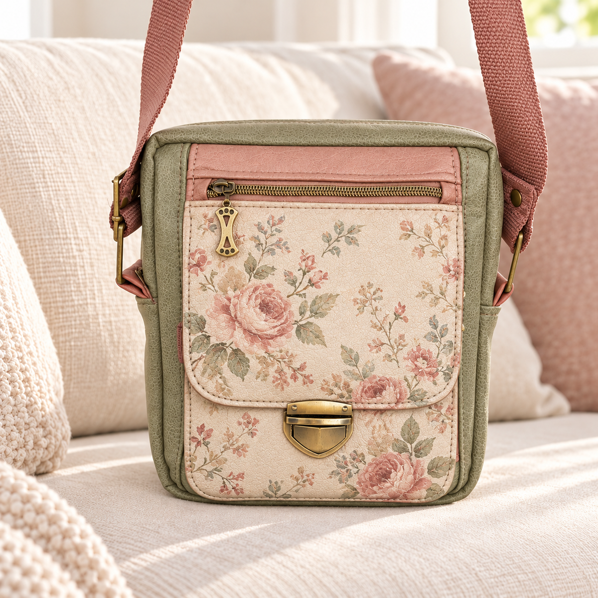 Vertical Messenger Bag Sewing Pattern, Modular Bag Pattern with Fold-Down Organizer, Multi-Pocket PDF Tutorial