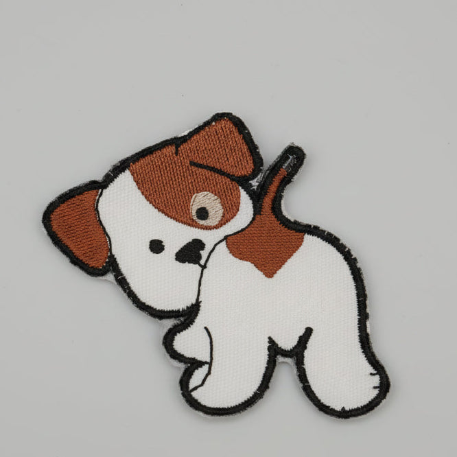 Embroidered Glow in the dark Dog Patch - Iron on Applique for Bags, Jackets and Hats