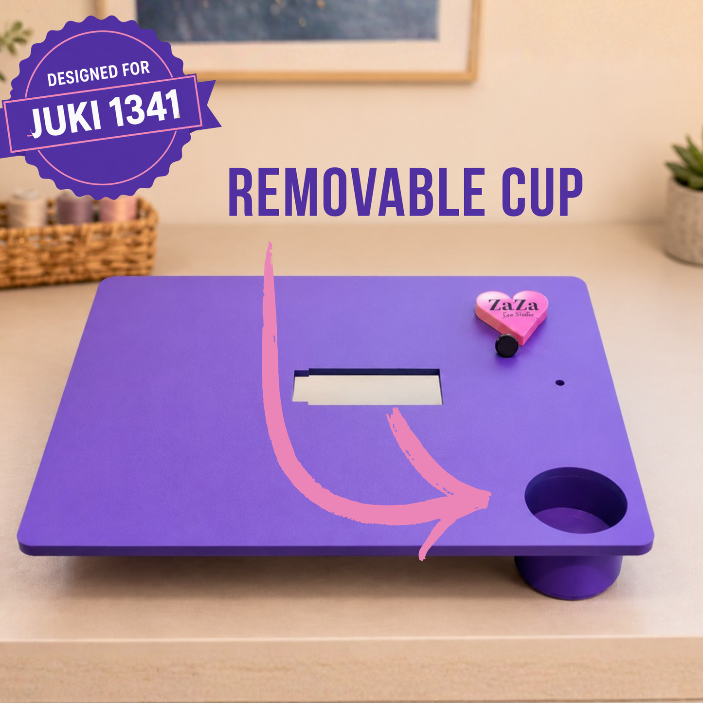Extension Flat Bed Table for Juki LS-1341 | Removable Cup | Personalized Logo | Industrial Sewing Machine Table