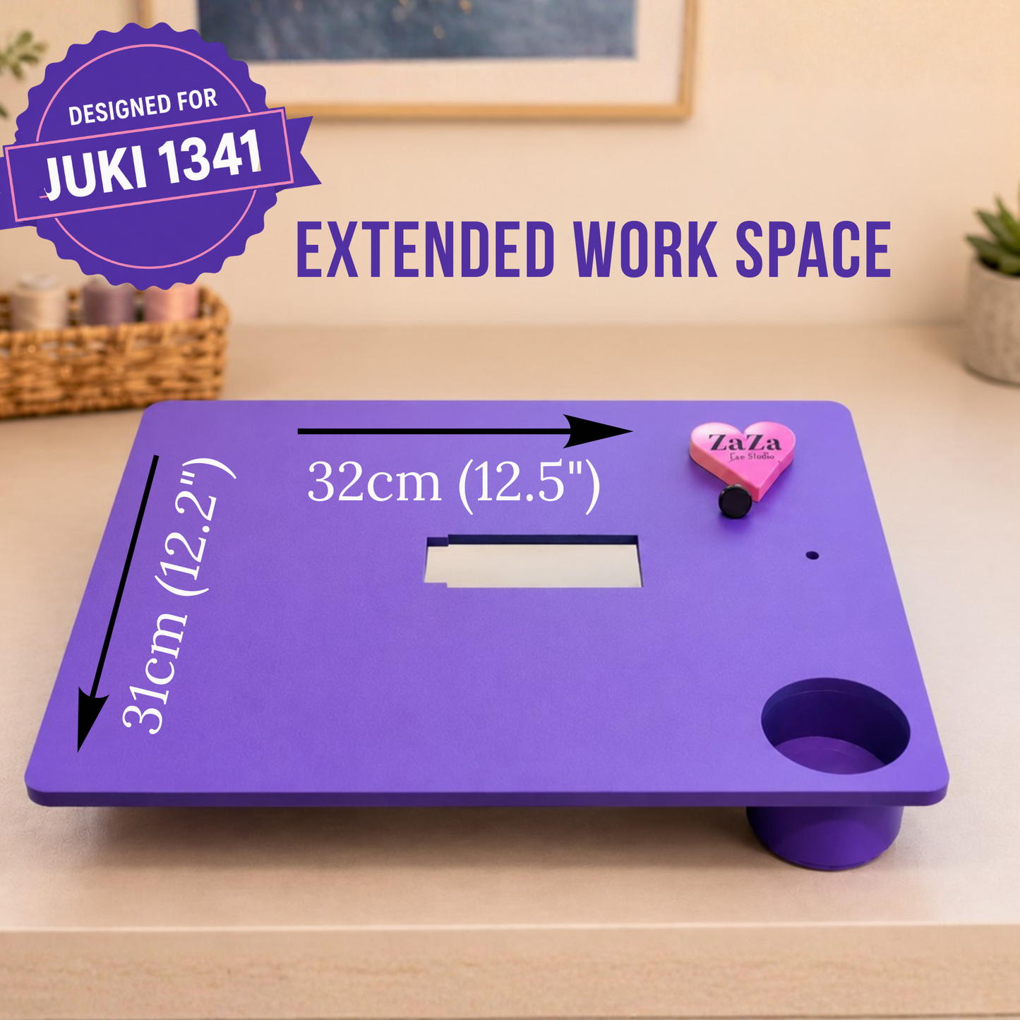 Extension Flat Bed Table for Juki LS-1341 | Removable Cup | Personalized Logo | Industrial Sewing Machine Table