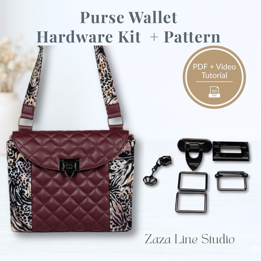 Purse Wallet PDF Pattern + Hardware kit