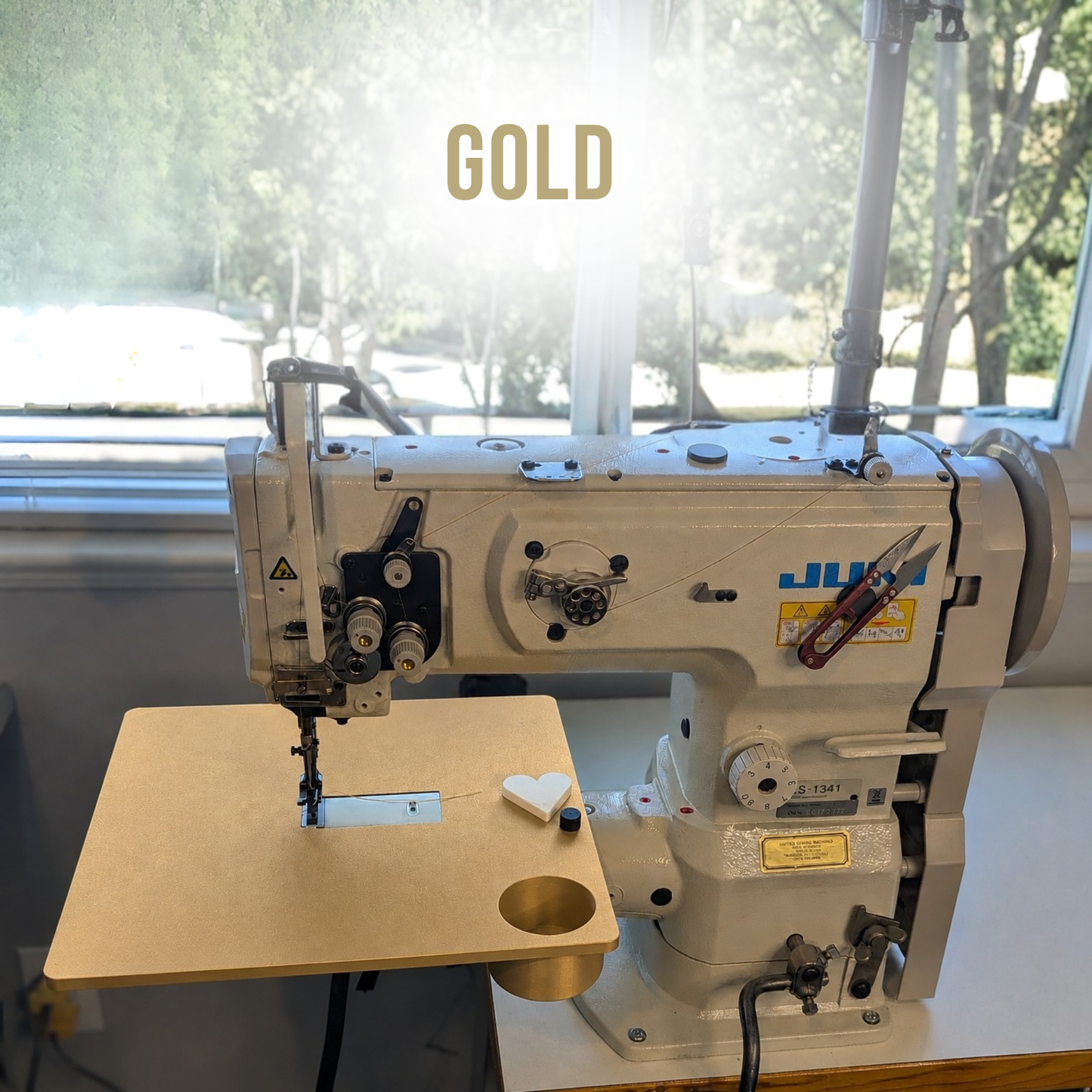 Extension Flat Bed Table for Juki LS-1341 | Removable Cup | Personalized Logo | Industrial Sewing Machine Table