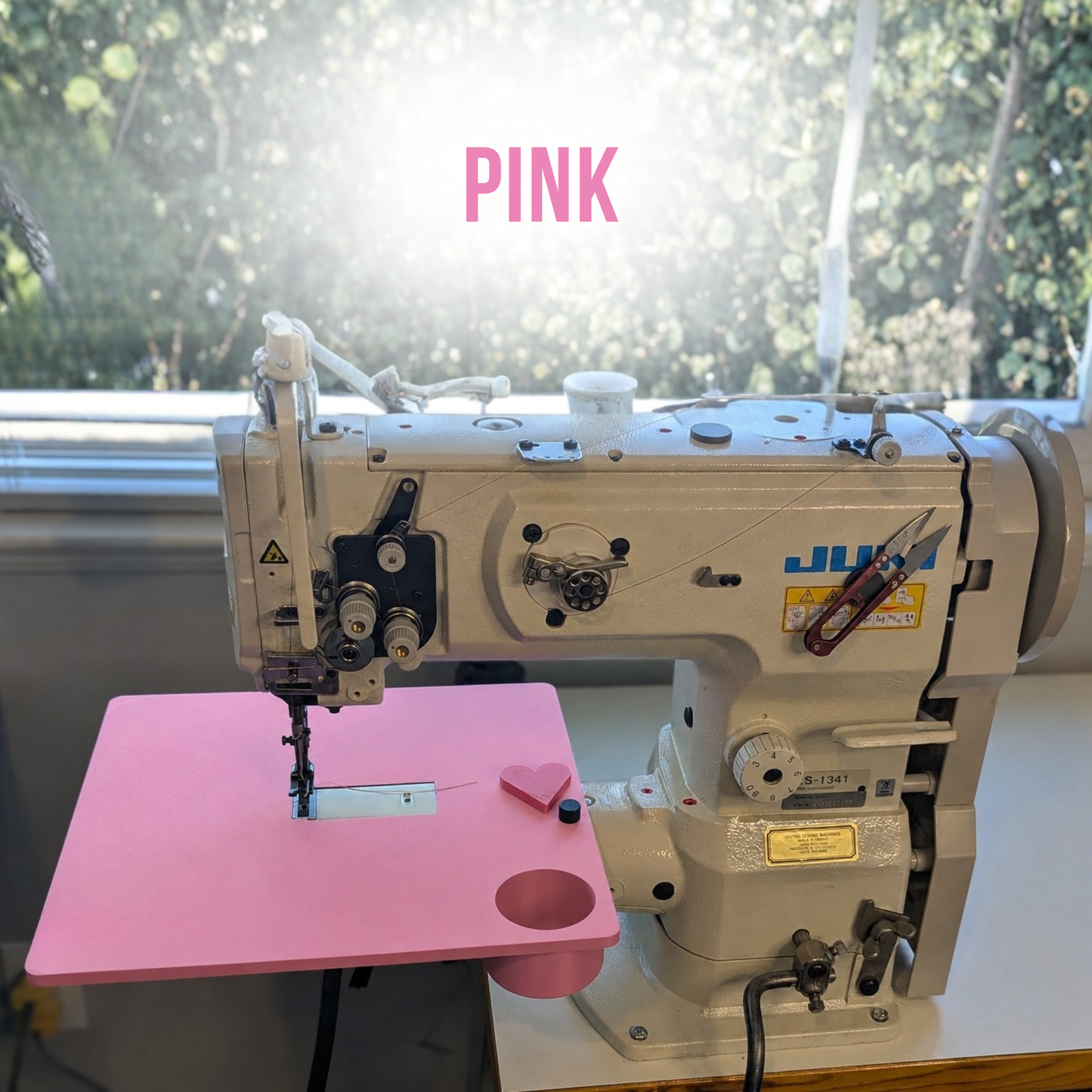 Extension Flat Bed Table for Juki LS-1341 | Removable Cup | Personalized Logo | Industrial Sewing Machine Table