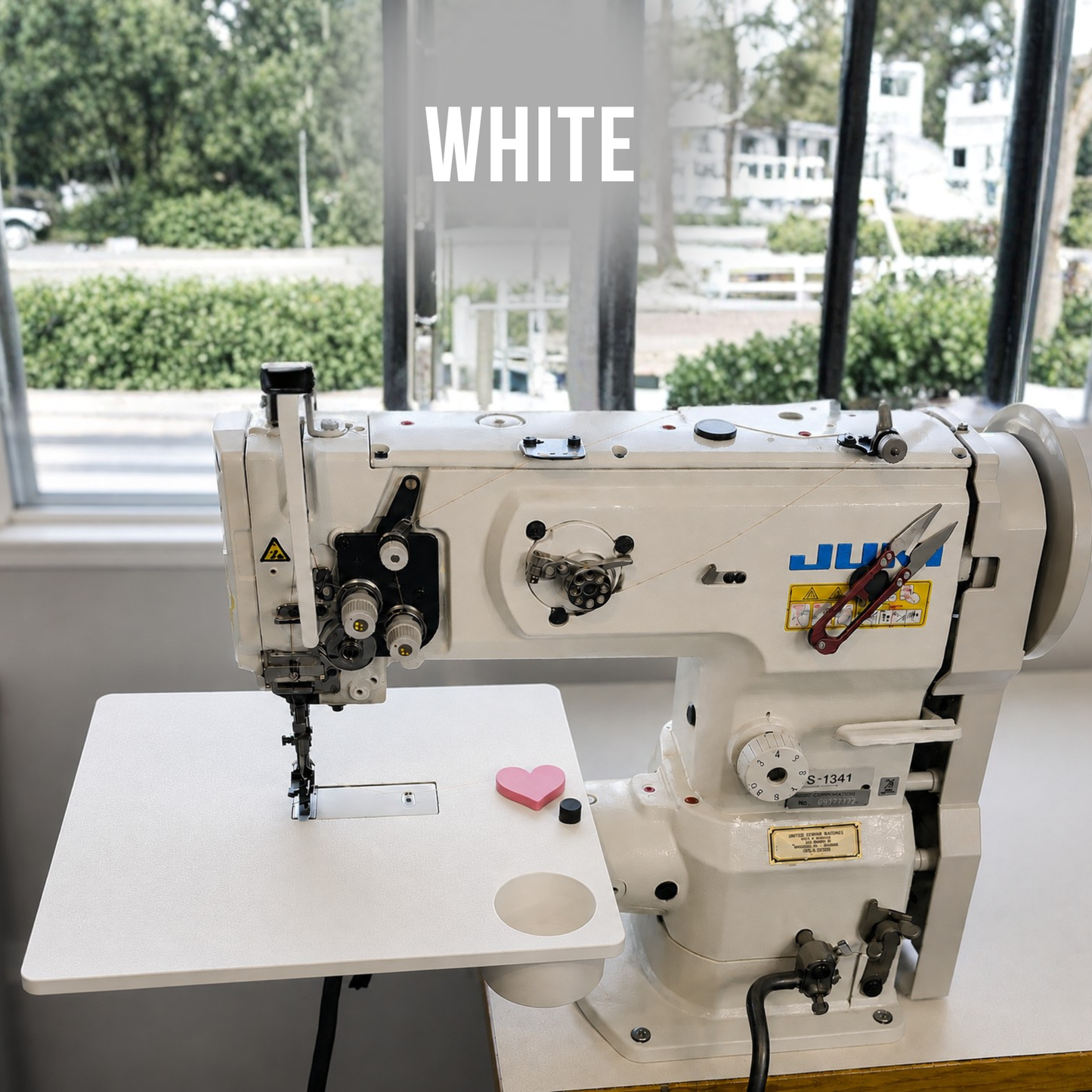 Extension Flat Bed Table for Juki LS-1341 | Removable Cup | Personalized Logo | Industrial Sewing Machine Table