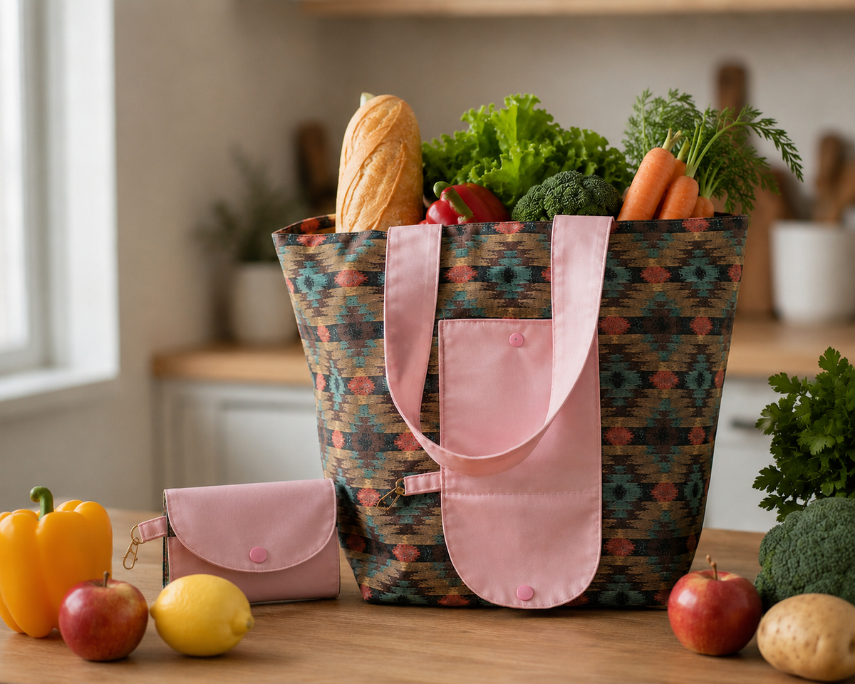 Folding Shopping Bag Sewing Pattern/ PDF Tote Bag/ DIY Compact Shopping Bag