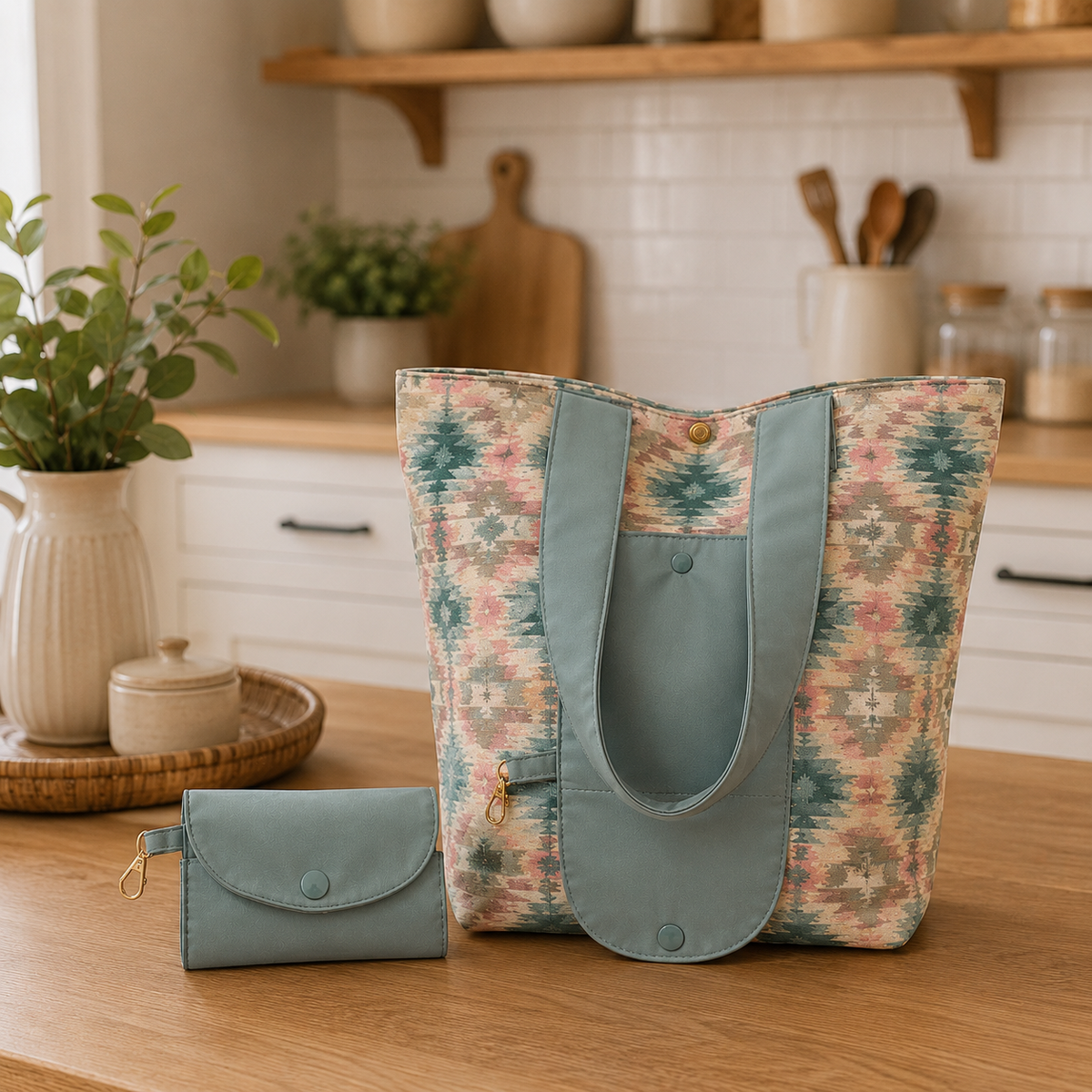 Folding Shopping Bag Sewing Pattern/ PDF Tote Bag/ DIY Compact Shopping Bag