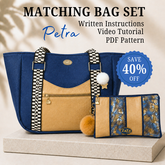 Matching Bag Set Bundle Petra  – Tote Bag & Zipper Pouch