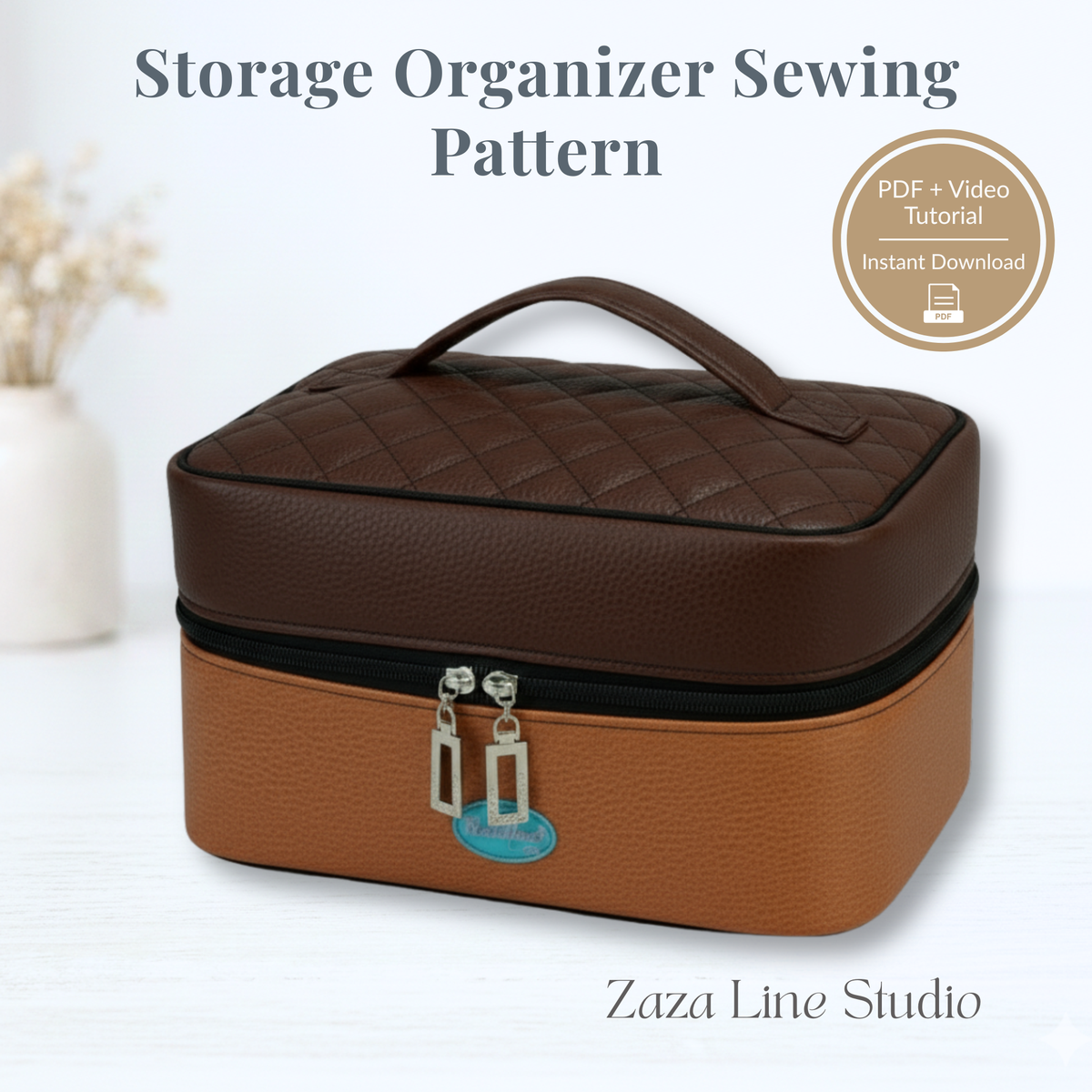 Storage Zipper Organizer Sewing Pattern/ PDF  Zipper Organizer/ DIY Quilted Zipper Pouch