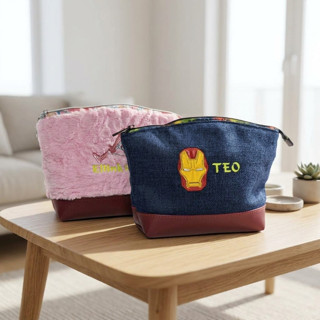 Plush Fabric Girls Handbag Sewing Pattern PDF, Convertible Zipper Pouch to Purse with Embroidery, Video Tutorial
