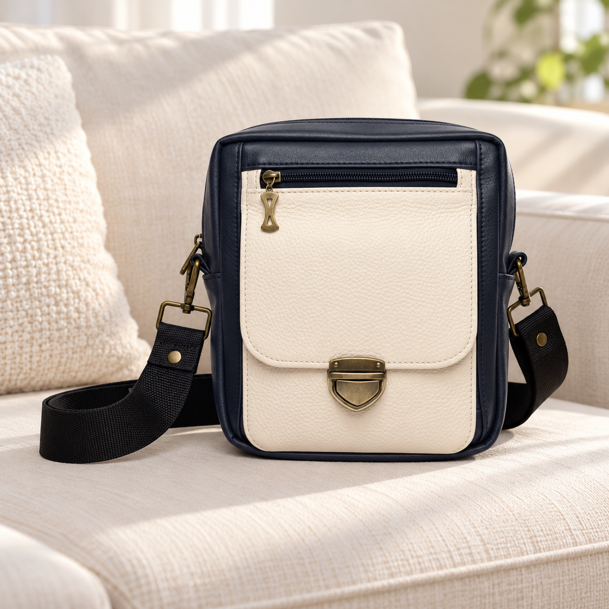 Vertical Messenger Bag Sewing Pattern, Modular Bag Pattern with Fold-Down Organizer, Multi-Pocket PDF Tutorial