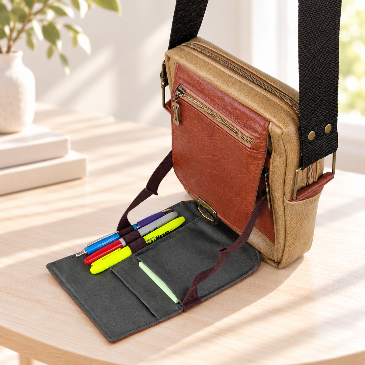 Vertical Messenger Bag Sewing Pattern, Modular Bag Pattern with Fold-Down Organizer, Multi-Pocket PDF Tutorial