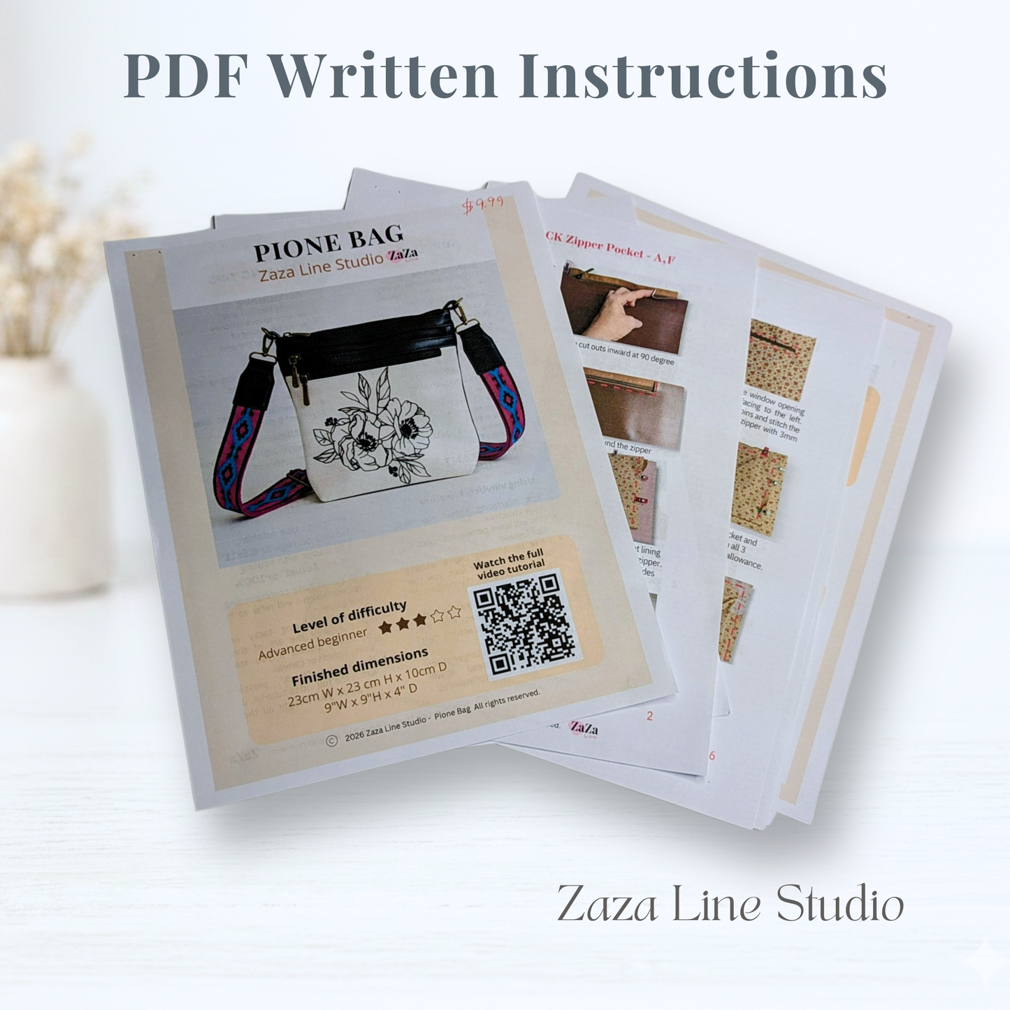 Pione Bag Sewing Kit (PDF pattern + hardware)