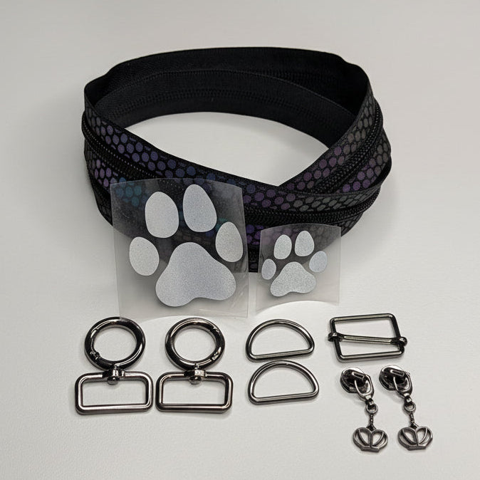 Dog Bag PDF Pattern + Hardware Kit Bundle (Reflective Zipper & Glow in the dark Patch)