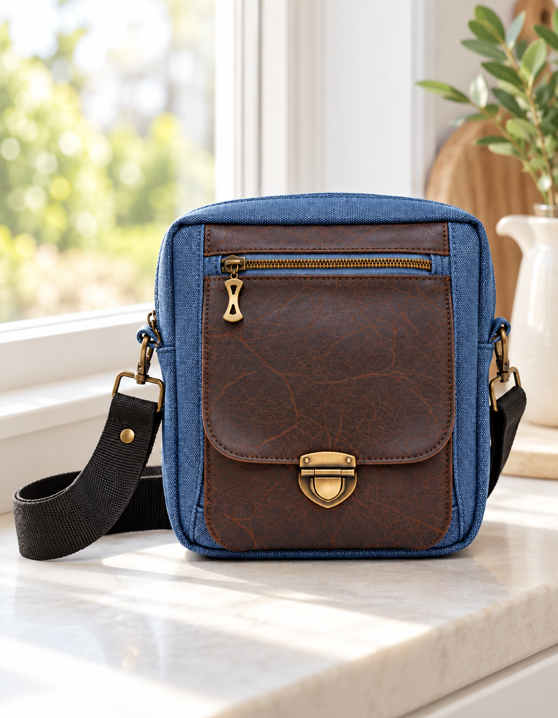 Vertical Messenger Bag Sewing Pattern, Modular Bag Pattern with Fold-Down Organizer, Multi-Pocket PDF Tutorial